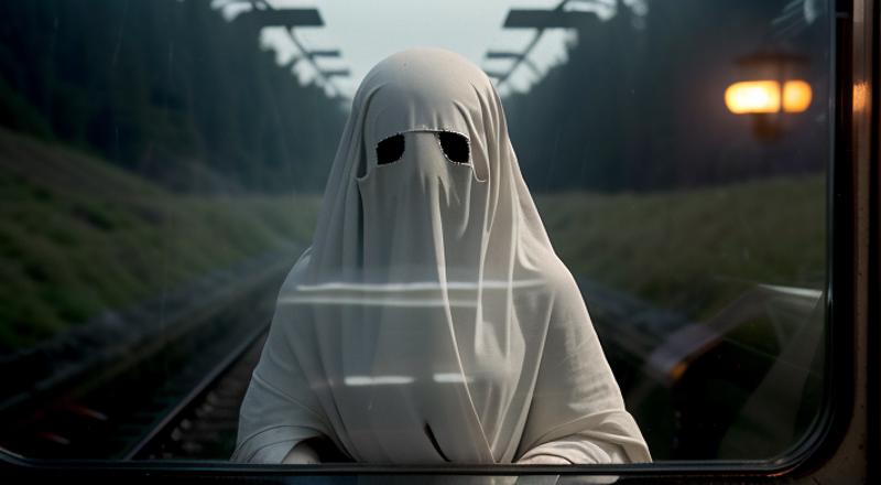 01169-film footage of sheetghost person a surprise proposal on a scenic train ride through the mountains in a adventure film directed.png